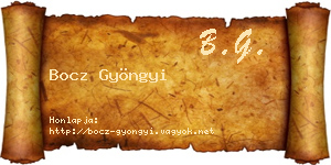 Bocz Gyöngyi névjegykártya